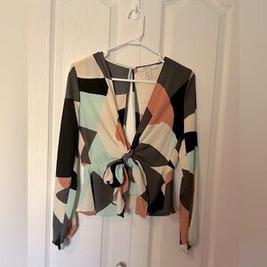 Chic Geometric Print Women's Top